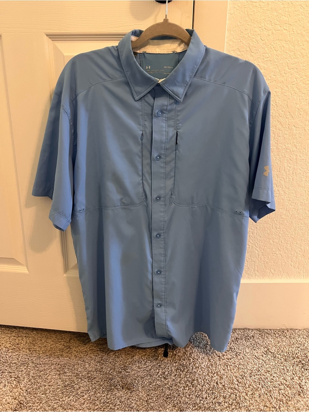 Under Armour Men’s Short-Sleeve Button-Down Shirt — Light Blue
